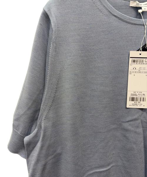 23区（ニジュウサンク）23区 (ニジュウサンク) 半袖ニット ブルー サイズ:48 未使用品の古着・服飾アイテム