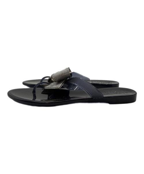 Salvatore Ferragamo（サルヴァトーレ フェラガモ）Salvatore Ferragamo (サルヴァトーレ フェラガモ) フラットサンダル ダークネイビー サイズ:6の古着・服飾アイテム