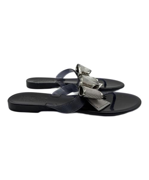 Salvatore Ferragamo（サルヴァトーレ フェラガモ）Salvatore Ferragamo (サルヴァトーレ フェラガモ) フラットサンダル ダークネイビー サイズ:6の古着・服飾アイテム