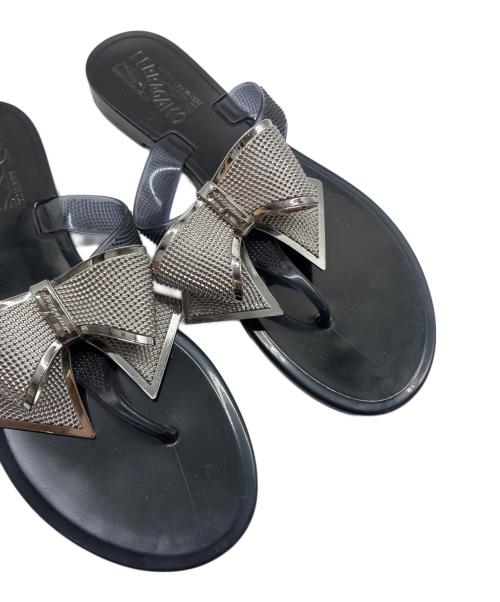Salvatore Ferragamo（サルヴァトーレ フェラガモ）Salvatore Ferragamo (サルヴァトーレ フェラガモ) フラットサンダル ダークネイビー サイズ:6の古着・服飾アイテム