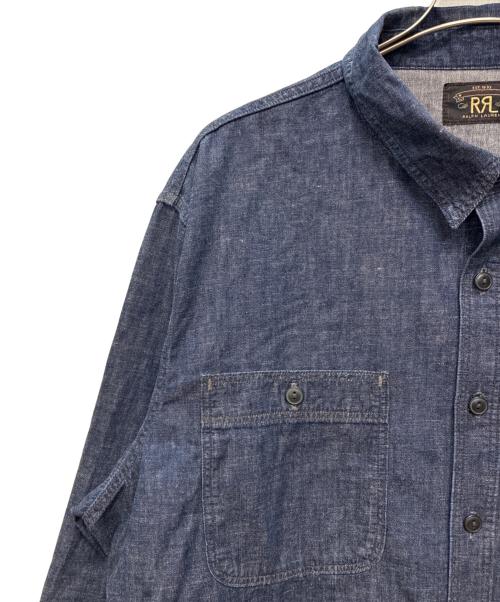 RRL（ダブルアールエル）RRL (ダブルアールエル) インディゴ デニム ワークシャツ インディゴ サイズ:XXLの古着・服飾アイテム