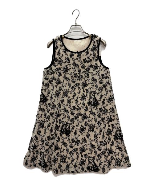 franche lippee（フランシュリッペ）franche lippee (フランシュリッペ) ノースリーブワンピース ブラック×ホワイト サイズ:Mの古着・服飾アイテム