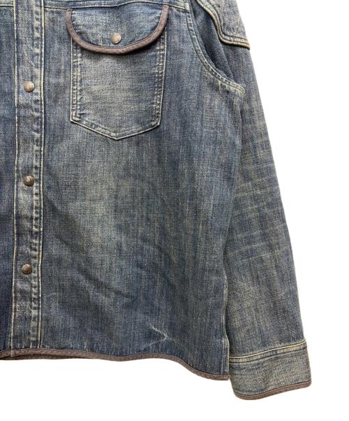 RRL（ダブルアールエル）RRL (ダブルアールエル) Quilted Denim Shirt Jacket ブルー サイズ:XXLの古着・服飾アイテム