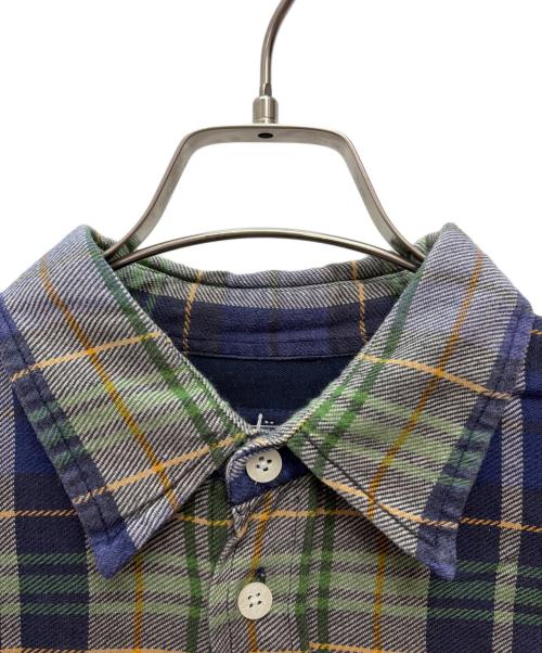 stussy（ステューシー）stussy (ステューシー) 90s 紺タグ ネルシャツ グリーン×ネイビー サイズ:Mの古着・服飾アイテム