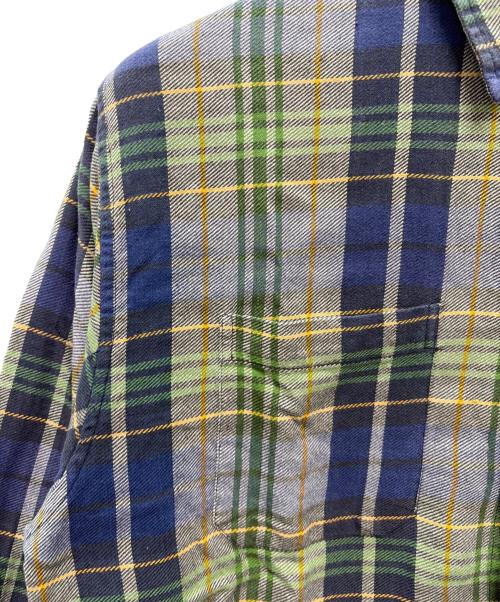 stussy（ステューシー）stussy (ステューシー) 90s 紺タグ ネルシャツ グリーン×ネイビー サイズ:Mの古着・服飾アイテム