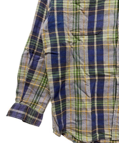 stussy（ステューシー）stussy (ステューシー) 90s 紺タグ ネルシャツ グリーン×ネイビー サイズ:Mの古着・服飾アイテム
