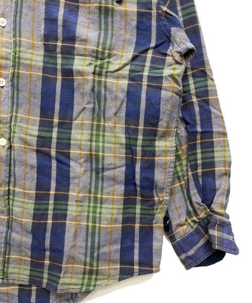 stussy（ステューシー）stussy (ステューシー) 90s 紺タグ ネルシャツ グリーン×ネイビー サイズ:Mの古着・服飾アイテム