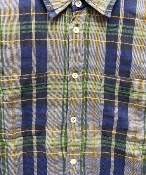 stussy（ステューシー）stussy (ステューシー) 90s 紺タグ ネルシャツ グリーン×ネイビー サイズ:Mの古着・服飾アイテム