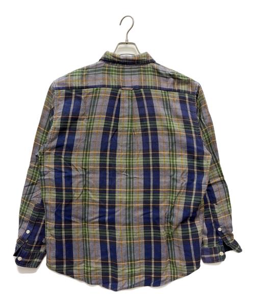 stussy（ステューシー）stussy (ステューシー) 90s 紺タグ ネルシャツ グリーン×ネイビー サイズ:Mの古着・服飾アイテム