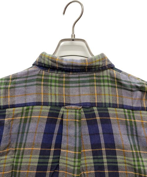 stussy（ステューシー）stussy (ステューシー) 90s 紺タグ ネルシャツ グリーン×ネイビー サイズ:Mの古着・服飾アイテム