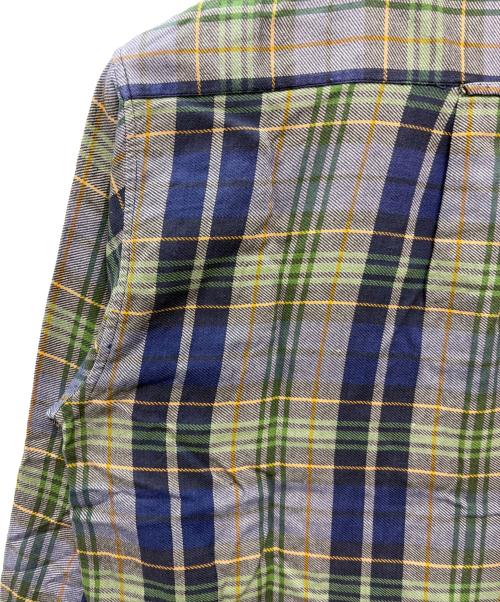 stussy（ステューシー）stussy (ステューシー) 90s 紺タグ ネルシャツ グリーン×ネイビー サイズ:Mの古着・服飾アイテム