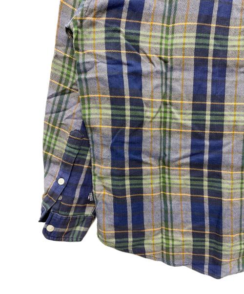 stussy（ステューシー）stussy (ステューシー) 90s 紺タグ ネルシャツ グリーン×ネイビー サイズ:Mの古着・服飾アイテム