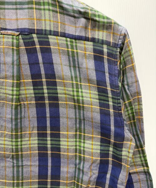 stussy（ステューシー）stussy (ステューシー) 90s 紺タグ ネルシャツ グリーン×ネイビー サイズ:Mの古着・服飾アイテム
