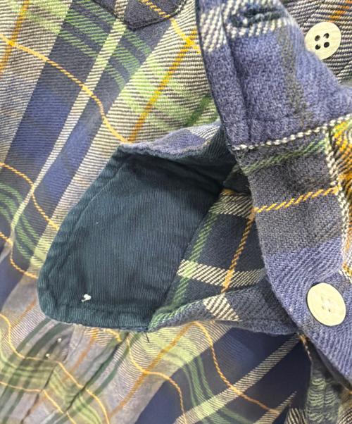 stussy（ステューシー）stussy (ステューシー) 90s 紺タグ ネルシャツ グリーン×ネイビー サイズ:Mの古着・服飾アイテム