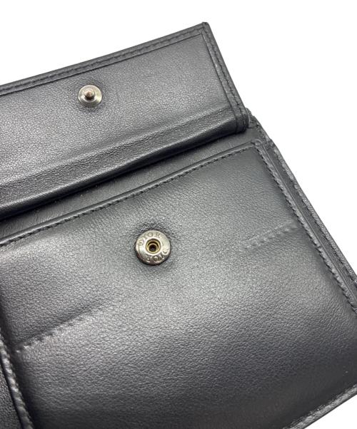 Dior（ディオール）DIOR (ディオール) トロッター オブリーク ジャガード 2つ折り財布 ネイビー×ベージュの古着・服飾アイテム