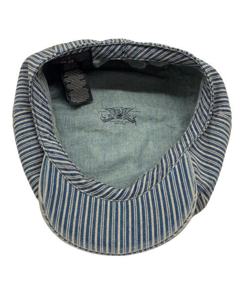 RRL（ダブルアールエル）RRL (ダブルアールエル) ヒッコリーストライプ キャスケット ブルー サイズ:L/G 61cmの古着・服飾アイテム