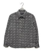 stussyステューシー）の古着「Vintage Bones L/S Shirt」｜ブラック×ホワイト