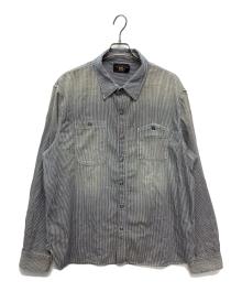 RRL（ダブルアールエル）の古着「インディゴストライプドツイルワークシャツ」｜ブルー×ホワイト