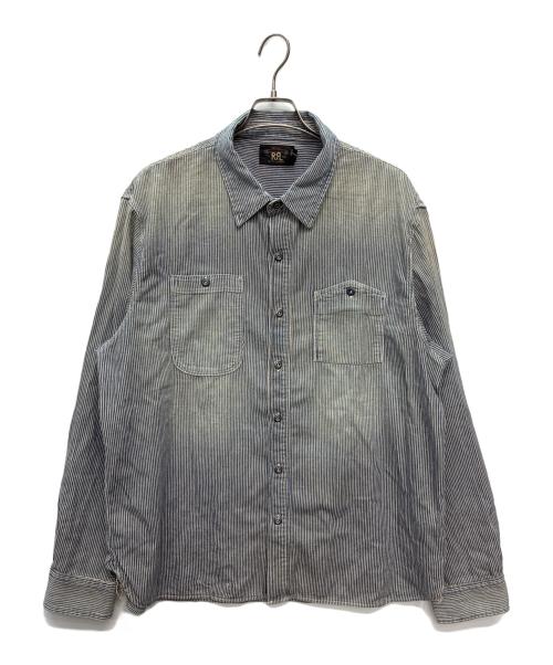 RRL（ダブルアールエル）RRL (ダブルアールエル) インディゴストライプドツイルワークシャツ ブルー×ホワイト サイズ:SIZE XXLの古着・服飾アイテム