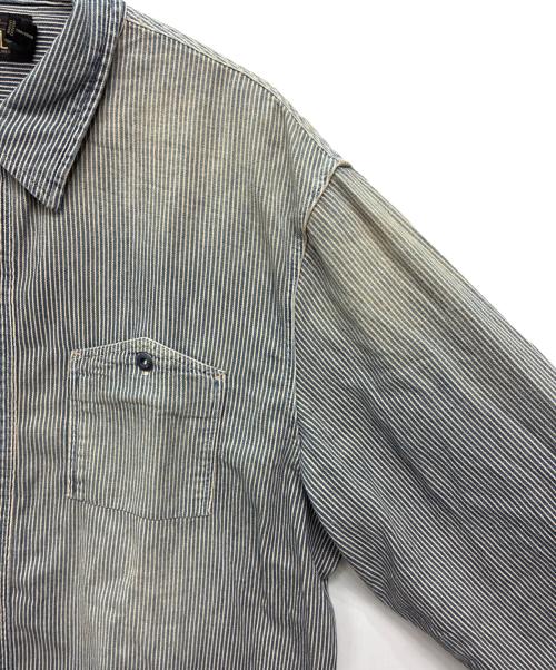 RRL（ダブルアールエル）RRL (ダブルアールエル) インディゴストライプドツイルワークシャツ ブルー×ホワイト サイズ:SIZE XXLの古着・服飾アイテム