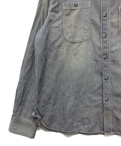 RRL（ダブルアールエル）RRL (ダブルアールエル) インディゴストライプドツイルワークシャツ ブルー×ホワイト サイズ:SIZE XXLの古着・服飾アイテム