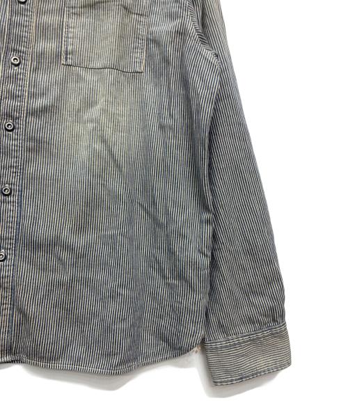 RRL（ダブルアールエル）RRL (ダブルアールエル) インディゴストライプドツイルワークシャツ ブルー×ホワイト サイズ:SIZE XXLの古着・服飾アイテム