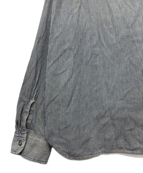 RRL（ダブルアールエル）RRL (ダブルアールエル) インディゴストライプドツイルワークシャツ ブルー×ホワイト サイズ:SIZE XXLの古着・服飾アイテム