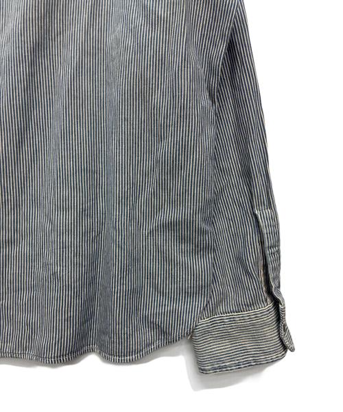 RRL（ダブルアールエル）RRL (ダブルアールエル) インディゴストライプドツイルワークシャツ ブルー×ホワイト サイズ:SIZE XXLの古着・服飾アイテム