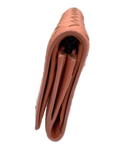 BOTTEGA VENETA（ボッテガベネタ）BOTTEGA VENETA (ボッテガベネタ) 3つ折り財布 ピンクの古着・服飾アイテム