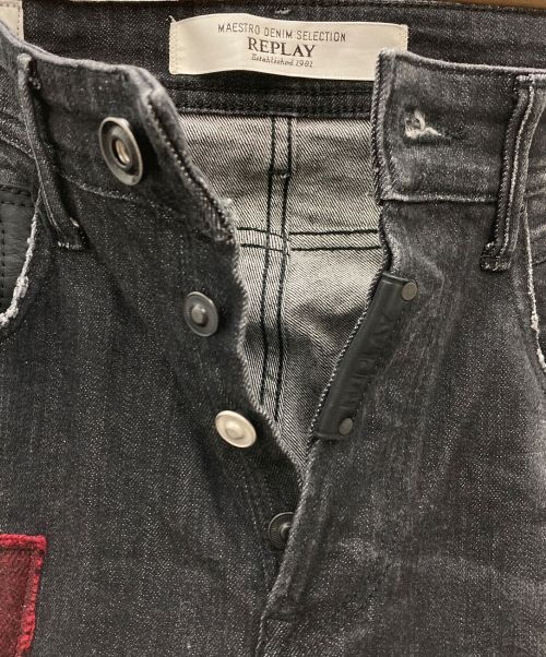 REPLAY（リプレイ）REPLAY (リプレイ) ブラックスキニーデニム ブラック サイズ:W31の古着・服飾アイテム