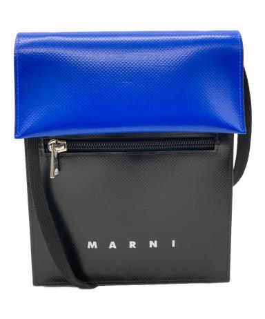 新品同様 マルニ スマイルバッグ ポリエステル ネイビー ショルダーバッグ 0470【中古】MARNI MARNI - 新品同様 マルニ スマイルバッグ ポリエステル ネイビー
