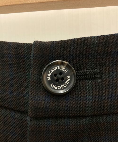 MACKINTOSH PHILOSOPHY（マッキントッシュ フィロソフィー）MACKINTOSH PHILOSOPHY (マッキントッシュフィロソフィー) ウォッシャブルウールワイドパンツ ネイビー×ブラウン サイズ:SIZE  (32)の古着・服飾アイテム