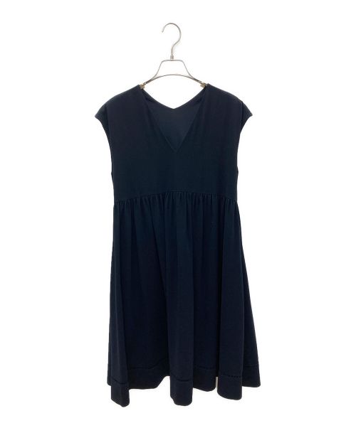 FOXEY NEWYORK（フォクシーニューヨーク）FOXEY NEWYORK (フォクシーニューヨーク) ノースリーブワンピース ネイビー サイズ:38の古着・服飾アイテム