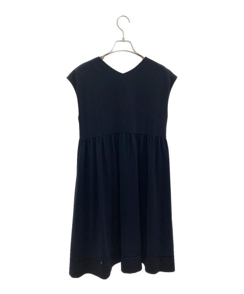 FOXEY NEWYORK（フォクシーニューヨーク）FOXEY NEWYORK (フォクシーニューヨーク) ノースリーブワンピース ネイビー サイズ:38の古着・服飾アイテム