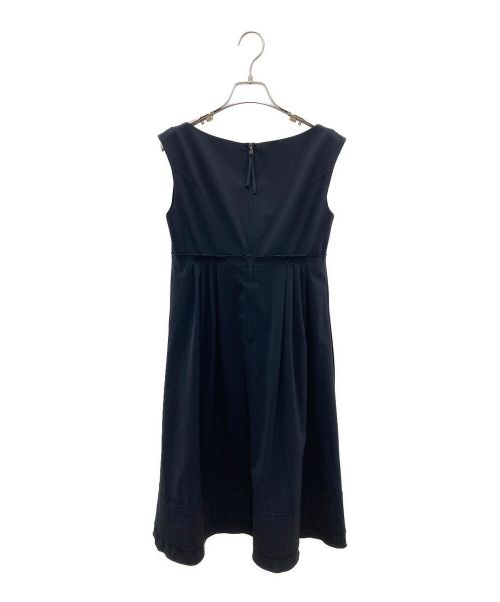 FOXEY NEWYORK（フォクシーニューヨーク）FOXEY NEWYORK (フォクシーニューヨーク) ノースリーブワンピース ネイビー サイズ:Mの古着・服飾アイテム