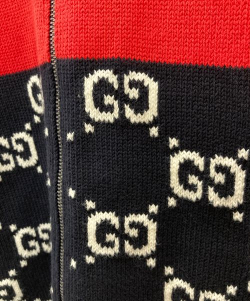 GUCCI（グッチ）GUCCI (グッチ) ジップアップカーディガン ネイビー サイズ:Sの古着・服飾アイテム