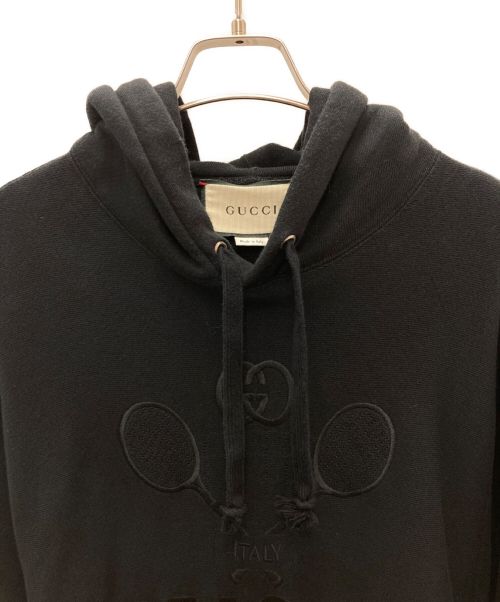 GUCCI（グッチ）GUCCI (グッチ) プルオーバーパーカー ブラック サイズ:XSの古着・服飾アイテム