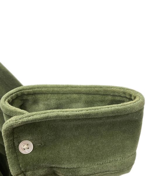 TENBOX（テンボックス）TENBOX (テンボックス) ベロアシャツ オリーブ サイズ:Mの古着・服飾アイテム