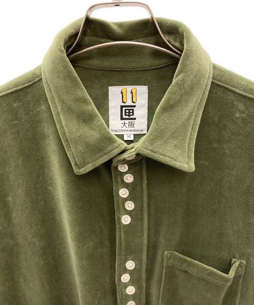 TENBOX（テンボックス）TENBOX (テンボックス) ベロアシャツ オリーブ サイズ:Mの古着・服飾アイテム