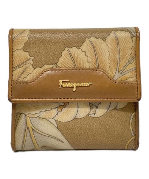 Salvatore Ferragamo（サルヴァトーレ フェラガモ）Salvatore Ferragamo (サルヴァトーレ フェラガモ) 3つ折り財布 ベージュの古着・服飾アイテム