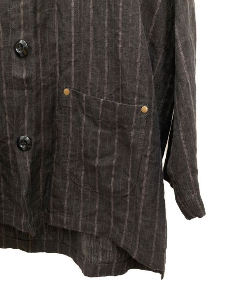 lanefortyfive（レーンフォーティーファイブ）lanefortyfive (レーンフォーティーファイブ) リネンシャツ ブラウン サイズ:40の古着・服飾アイテム