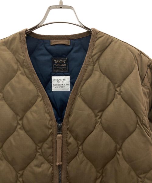 TAION（タイオン）TAION (タイオン) キルティングダウンコート ブラウン サイズ:XSの古着・服飾アイテム