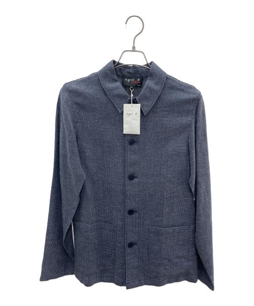 agnes b homme（アニエスベーオム）agnes b homme (アニエスベーオム) リネンテーラードジャケット ネイビー サイズ:44 未使用品の古着・服飾アイテム