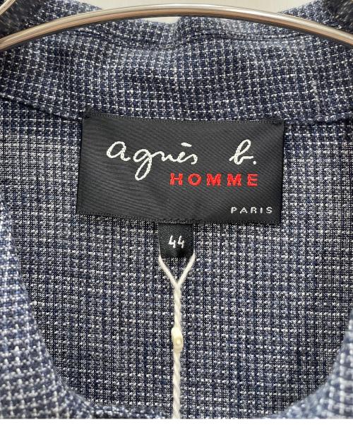 agnes b homme（アニエスベーオム）agnes b homme (アニエスベーオム) リネンテーラードジャケット ネイビー サイズ:44 未使用品の古着・服飾アイテム