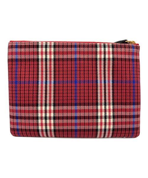 MULBERRY（マルベリー）MULBERRY (マルベリー) ポーチ レッド×ブルーの古着・服飾アイテム