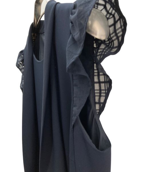 BLUE LABEL CRESTBRIDGE（ブルーレーベルクレストブリッジ）BLUE LABEL CRESTBRIDGE (ブルーレーベルクレストブリッジ) 半袖ワンピース ネイビー サイズ:36の古着・服飾アイテム