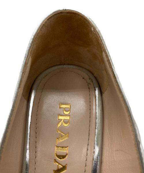 PRADA（プラダ）PRADA (プラダ) オープントゥーパンプス シルバー サイズ:23.5cmの古着・服飾アイテム