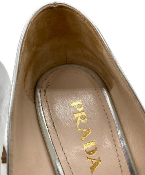 PRADA（プラダ）PRADA (プラダ) オープントゥーパンプス シルバー サイズ:23.5cmの古着・服飾アイテム