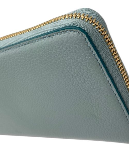 serapian（セラピアン）serapian (セラピアン) ラウンドファスナー長財布 スカイブルーの古着・服飾アイテム