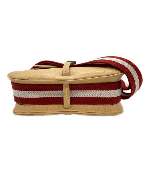 BALLY（バリー）BALLY (バリー) ショルダーバッグ ベージュ×レッドの古着・服飾アイテム